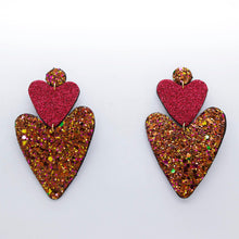 Charger l'image dans la galerie, Boucles d'oreilles en cuir •BELLÄ• à paillettes