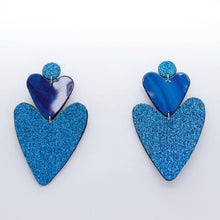 Charger l'image dans la galerie, Boucles d'oreilles en cuir •BELLÄ• à paillettes