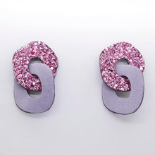 Charger l'image dans la galerie, Boucles d'oreilles en cuir •DAGDA• à paillettes