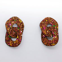 Charger l'image dans la galerie, Boucles d'oreilles en cuir •DAGDA• à paillettes