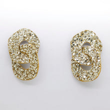 Charger l'image dans la galerie, Boucles d'oreilles en cuir •DAGDA• à paillettes