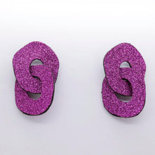 Charger l'image dans la galerie, Boucles d'oreilles en cuir •DAGDA• à paillettes