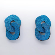 Charger l'image dans la galerie, Boucles d'oreilles en cuir •DAGDA• à paillettes