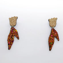 Charger l'image dans la galerie, Boucles d'oreilles en cuir •BIBA• à paillettes