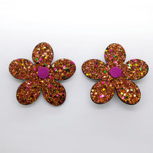 Charger l'image dans la galerie, Boucles d'oreilles en cuir •RITA• à paillettes
