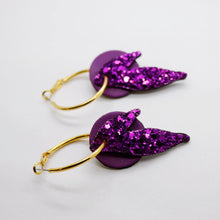 Charger l'image dans la galerie, Boucles d'oreilles en cuir •ROSALIA• violettes