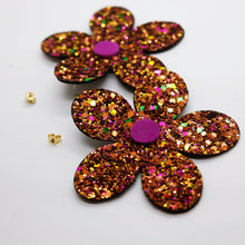 Charger l'image dans la galerie, Boucles d'oreilles en cuir •RITA• à paillettes