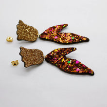 Charger l'image dans la galerie, Boucles d'oreilles en cuir •BIBA• à paillettes