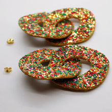 Charger l'image dans la galerie, Boucles d'oreilles en cuir •DAGDA• à paillettes
