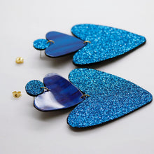 Charger l'image dans la galerie, Boucles d'oreilles en cuir •BELLÄ• à paillettes