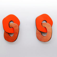 Charger l'image dans la galerie, Boucles d'oreilles en cuir •DAGDA• oranges