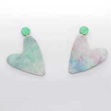 Charger l'image dans la galerie, Boucles d'oreilles en cuir •AMÕR• aquarelle