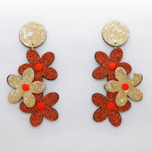 Charger l'image dans la galerie, Boucles d'oreilles en cuir •NENETTE• à paillettes