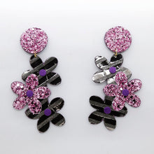Charger l'image dans la galerie, Boucles d'oreilles en cuir •NENETTE• à paillettes