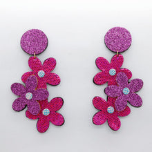 Charger l'image dans la galerie, Boucles d'oreilles en cuir •NENETTE• à paillettes