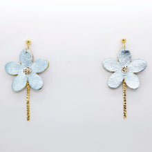 Charger l'image dans la galerie, Boucles d'oreilles en cuir •MILA• bleues