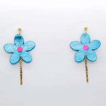 Charger l'image dans la galerie, Boucles d'oreilles en cuir •MILA• bleues