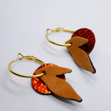 Charger l'image dans la galerie, Boucles d'oreilles en cuir •ROSALIA• oranges