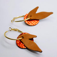 Charger l'image dans la galerie, Boucles d'oreilles en cuir •ROSALIA• oranges