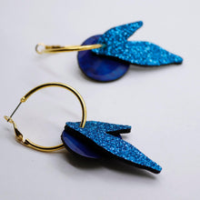 Charger l'image dans la galerie, Boucles d'oreilles en cuir •ROSALIA• bleues
