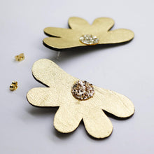 Charger l'image dans la galerie, Boucles d'oreilles en cuir •AUBA• dorées