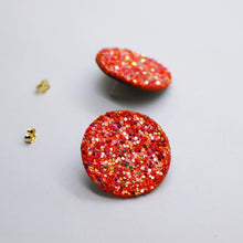 Charger l'image dans la galerie, Boucles d'oreilles en cuir •MINI-SUNI• à paillettes