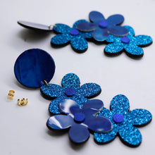 Charger l'image dans la galerie, Boucles d'oreilles en cuir •NENETTE• à paillettes