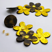 Charger l'image dans la galerie, Boucles d'oreilles en cuir •NENETTE• dorées
