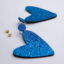 Charger l'image dans la galerie, Boucles d'oreilles en cuir •AMÕR• à paillettes