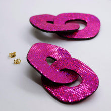 Charger l'image dans la galerie, Boucles d'oreilles en cuir •DAGDA• pailletées