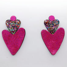 Charger l'image dans la galerie, Boucles d'oreilles en cuir •BELLÄ• à paillettes