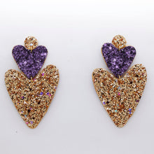 Charger l'image dans la galerie, Boucles d'oreilles en cuir •BELLÄ• à paillettes