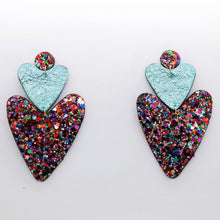 Charger l'image dans la galerie, Boucles d'oreilles en cuir •BELLÄ• à paillettes