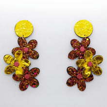 Charger l'image dans la galerie, Boucles d'oreilles en cuir •NENETTE• à paillettes