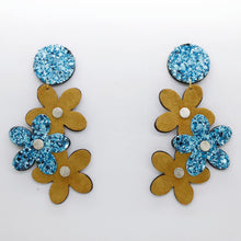 Charger l'image dans la galerie, Boucles d'oreilles en cuir •NENETTE• à paillettes