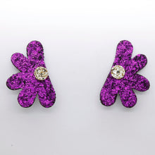 Charger l'image dans la galerie, Boucles d'oreilles en cuir •AUBA• à paillettes