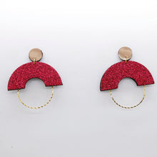 Charger l'image dans la galerie, Boucles d'oreilles en cuir •GRACIEUSES• à paillettes