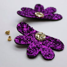 Charger l'image dans la galerie, Boucles d'oreilles en cuir •AUBA• à paillettes
