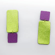 Charger l'image dans la galerie, Boucles d'oreilles en cuir •GYNE• vertes