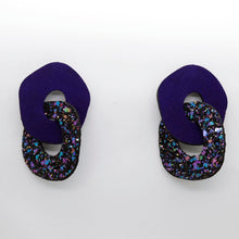 Charger l'image dans la galerie, Boucles d'oreilles en cuir •DAGDA• à paillettes