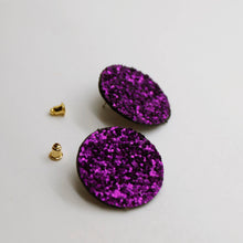Charger l'image dans la galerie, Boucles d'oreilles en cuir •MINI-SUNI• à paillettes