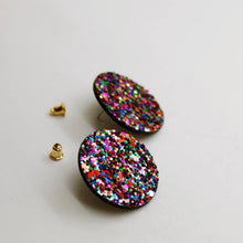 Charger l'image dans la galerie, Boucles d'oreilles en cuir •MINI-SUNI• à paillettes