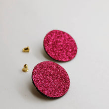 Charger l'image dans la galerie, Boucles d'oreilles en cuir •MINI-SUNI• à paillettes
