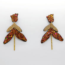 Charger l'image dans la galerie, Boucles d'oreilles en cuir •FULIA• à paillettes