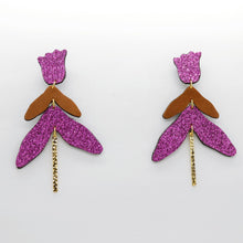 Charger l'image dans la galerie, Boucles d'oreilles en cuir •FULIA• à paillettes