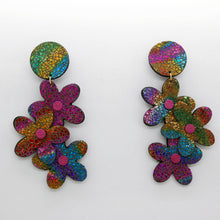 Charger l'image dans la galerie, Boucles d'oreilles en cuir •NENETTE• pailletées