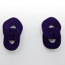 Charger l'image dans la galerie, Boucles d'oreilles en cuir •DAGDA• violettes