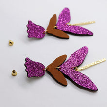 Charger l'image dans la galerie, Boucles d'oreilles en cuir •FULIA• à paillettes