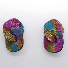 Charger l'image dans la galerie, Boucles d'oreilles en cuir •DAGDA• pailletées