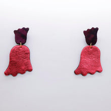 Charger l'image dans la galerie, Boucles d'oreilles en cuir •PETULA• framboise